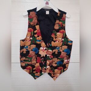 Vintage Saddle River Christmas Bear Vest